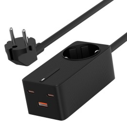 REGLETA KSIX BRE65GA01N 1 ENCHUFE + 3 USB